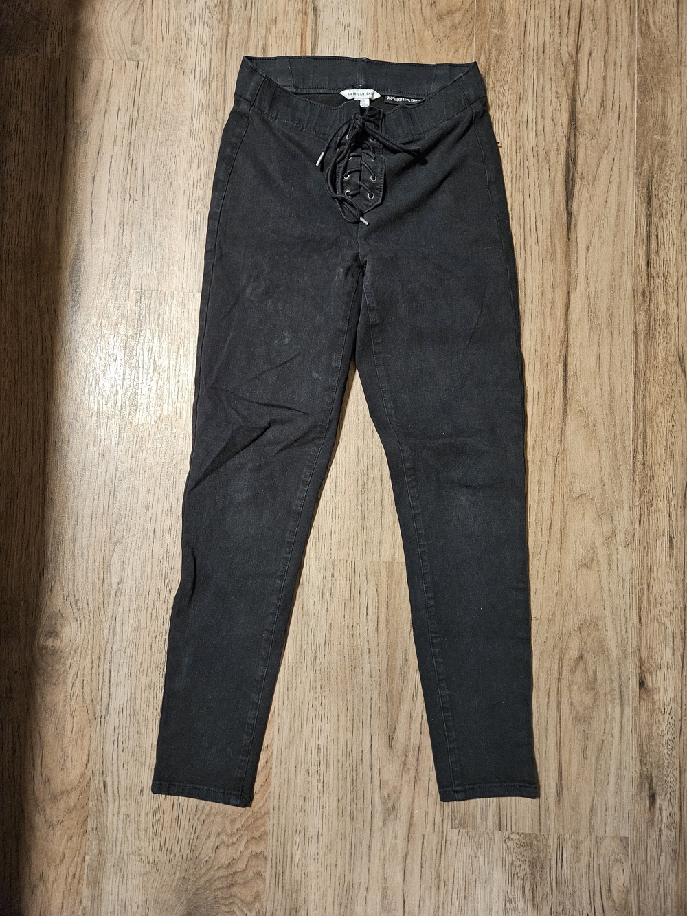 American Eagle Women's Black Lace-Up Jeggings